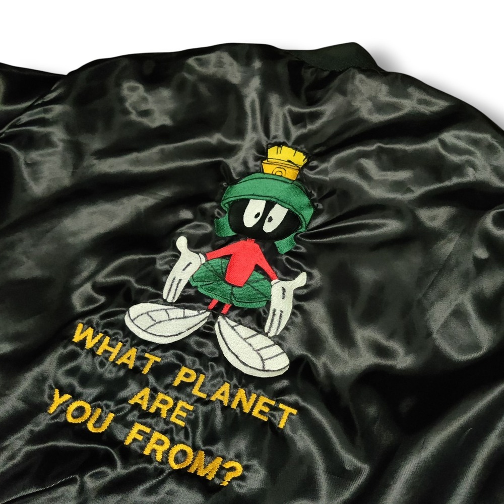 Vintage Marvin Martian Nemesis‎ Tag Made In USA Bomber Jacket Zip Mens Medium